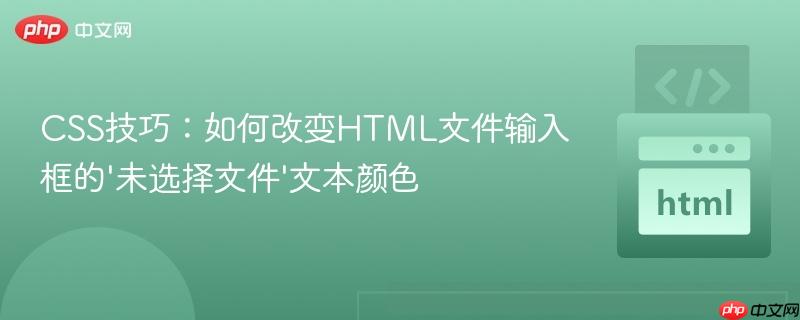 CSS技巧：如何改變HTML文件輸入框的‘未選擇文件’文本顏色