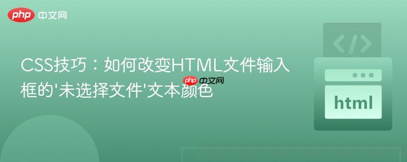 CSS技巧：如何改变HTML文件输入框的'未选择文件'文本颜色
