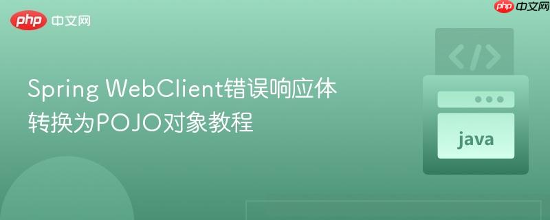Spring WebClient错误响应体转换为POJO对象教程