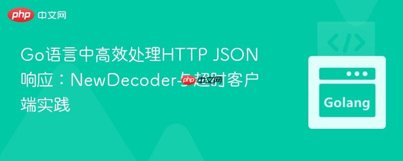 Go语言中高效处理HTTP JSON响应:NewDecoder与超时客户端实践