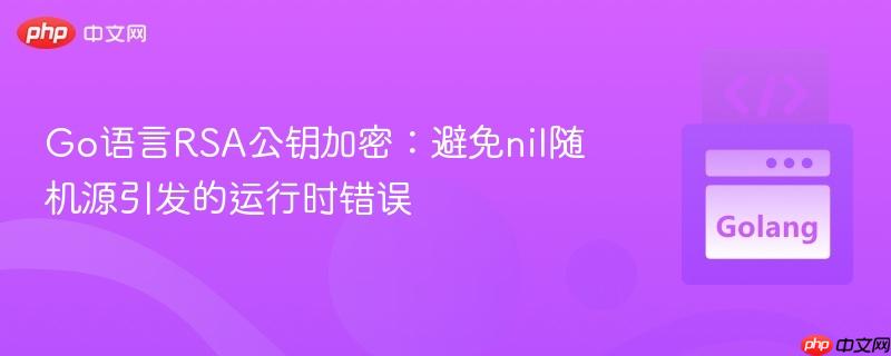 Go語(yǔ)言RSA公鑰加密：避免nil隨機(jī)源引發(fā)的運(yùn)行時(shí)錯(cuò)誤
