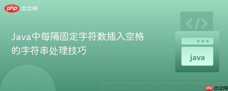 Java中每隔固定字符数插入空格的字符串处理技巧
