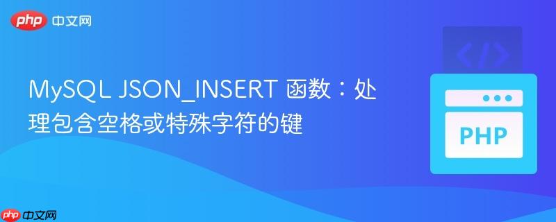 MySQL JSON_INSERT 函数：处理包含空格或特殊字符的键