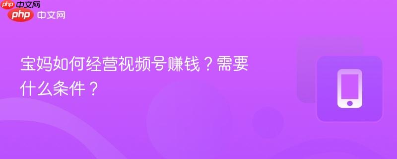 寶媽如何經(jīng)營視頻號賺錢？需要什么條件？