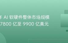 2027 年 AI 软硬件整体市场规模将达到 7800 亿至 9900 亿美元