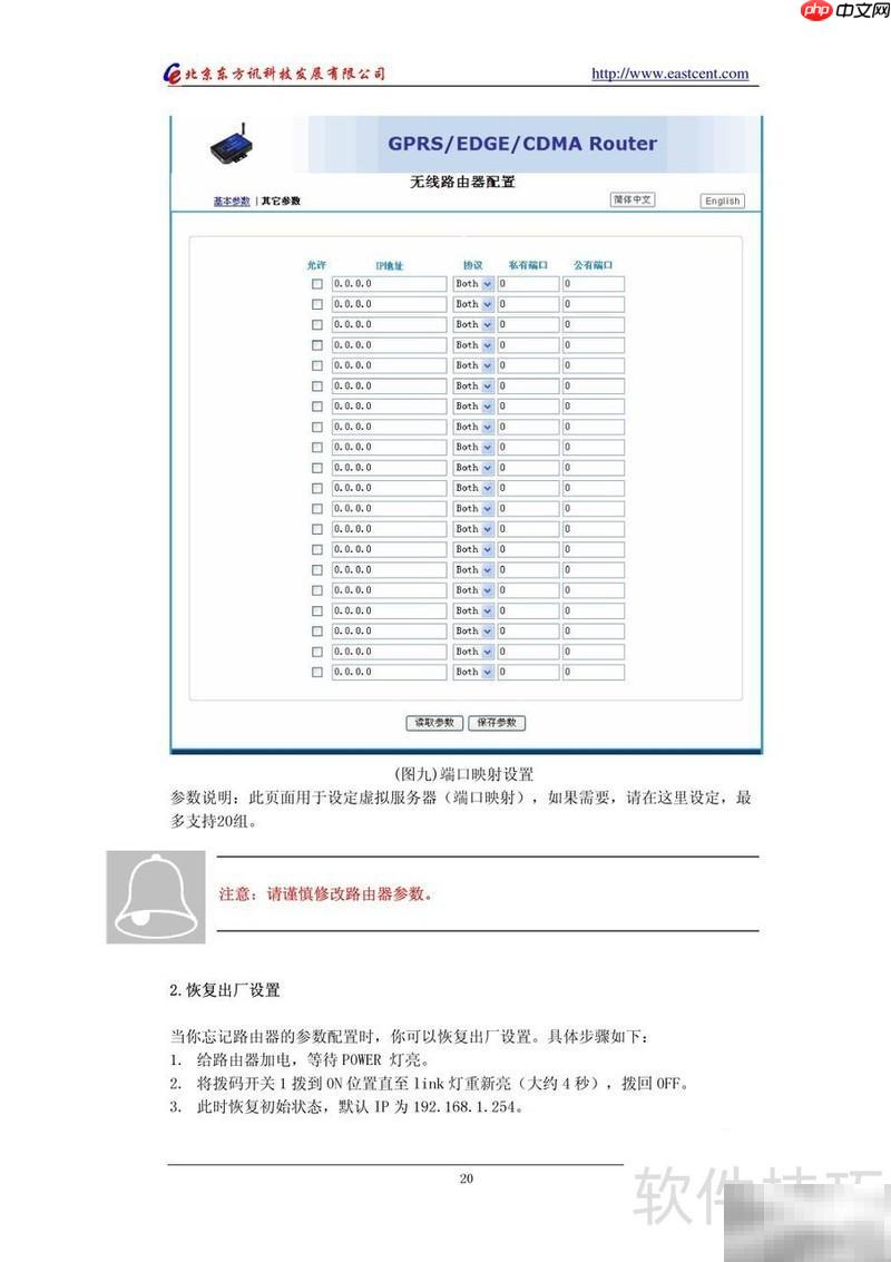 EIC-RC20 CDMA路由指南