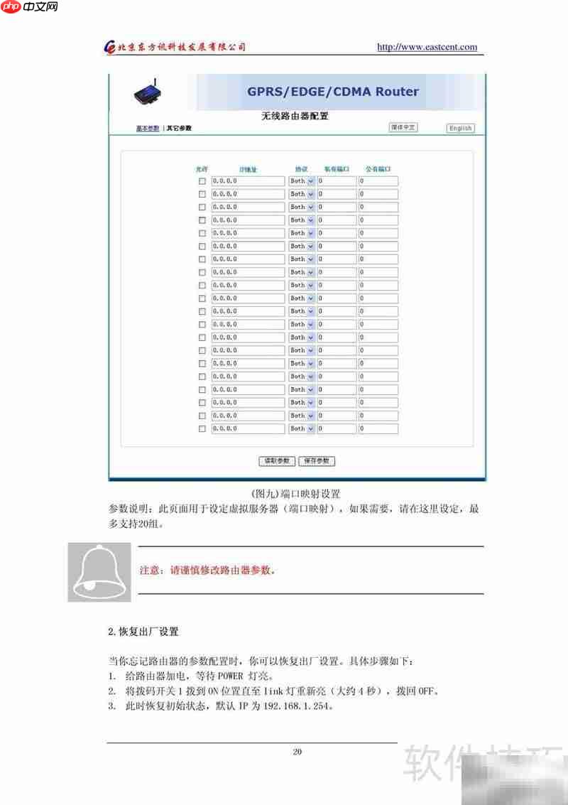 EIC-RC20 CDMA路由指南