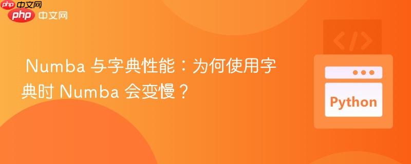 Numba 与字典性能：为何使用字典时 Numba 会变慢？