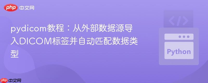 pydicom教程：从外部数据源导入DICOM标签并自动匹配数据类型