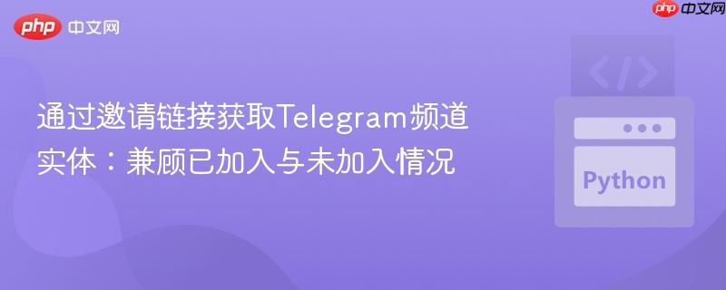 通过邀请链接获取Telegram频道实体：兼顾已加入与未加入情况

