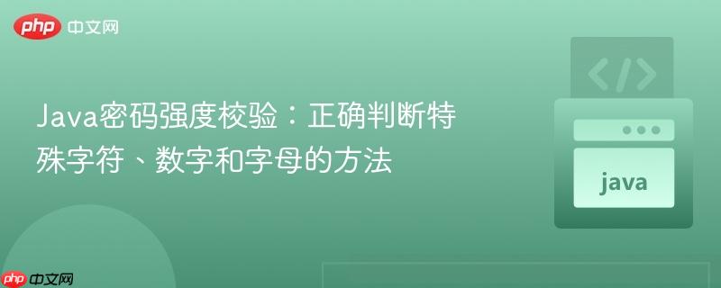Java密碼強(qiáng)度校驗(yàn)：正確判斷特殊字符、數(shù)字和字母的方法
