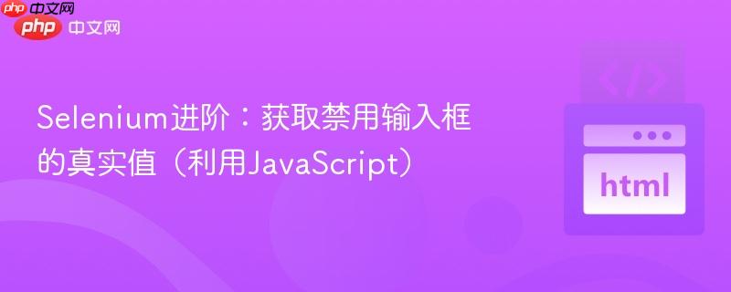 Selenium进阶：获取禁用输入框的真实值（利用JavaScript）