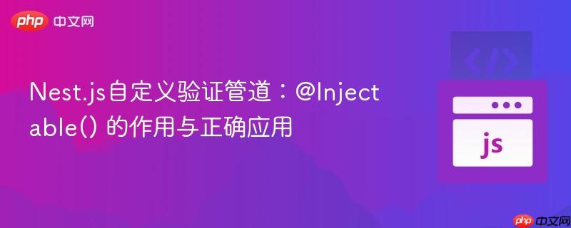 Nest.js自定义验证管道：@Injectable() 的作用与正确应用
