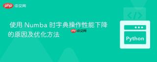使用 Numba 时字典操作性能下降的原因及优化方法