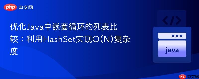 优化Java中嵌套循环的列表比较:利用HashSet实现O(N)复杂度