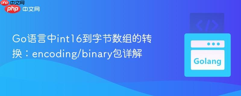 Go语言中int16到字节数组的转换:encoding/binary包详解