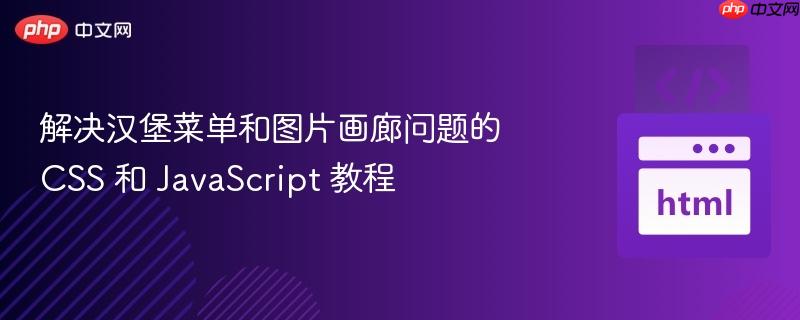 解决汉堡菜单和图片画廊问题的 css 和 javascript 教程