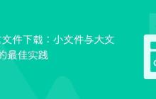 Go语言文件下载：小文件与大文件处理的最佳实践