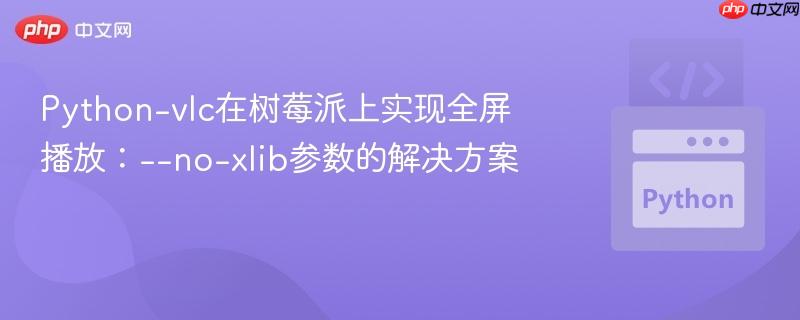 Python-vlc在树莓派上实现全屏播放:--no-xlib参数的解决方案