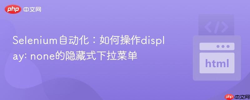 Selenium自动化：如何操作display: none的隐藏式下拉菜单