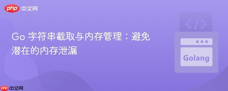 go 字符串截取与内存管理：避免潜在的内存泄漏