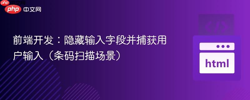 前端开发:隐藏输入字段并捕获用户输入(条码扫描场景)