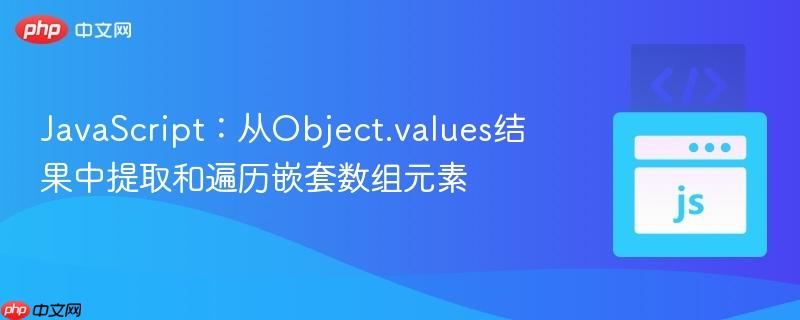 JavaScript：从Object.values结果中提取和遍历嵌套数组元素
