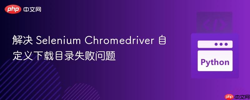 解决 Selenium Chromedriver 自定义下载目录失败问题