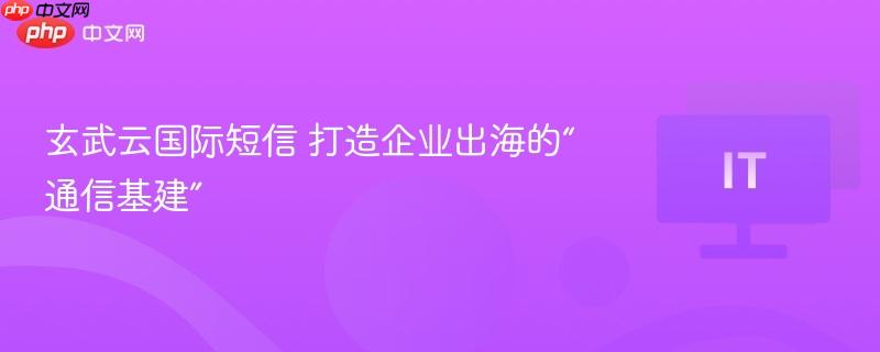 玄武云国际短信 打造企业出海的“通信基建”