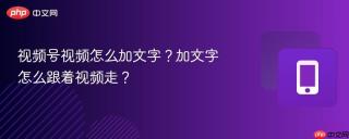 视频号视频怎么加文字？加文字怎么跟着视频走？
