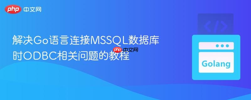 解決Go語言連接MSSQL數(shù)據(jù)庫時ODBC相關(guān)問題的教程
