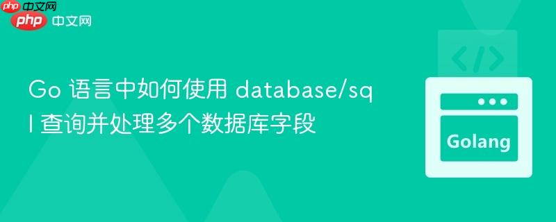 Go 語言中如何使用 database/sql 查詢并處理多個(gè)數(shù)據(jù)庫字段

