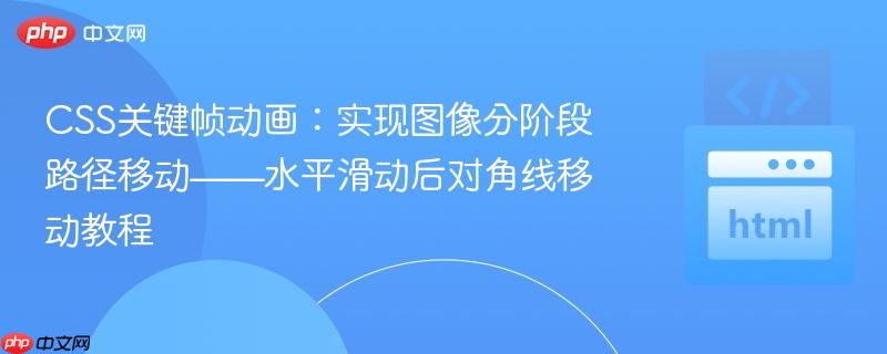 CSS關(guān)鍵幀動(dòng)畫：實(shí)現(xiàn)圖像分階段路徑移動(dòng)——水平滑動(dòng)后對(duì)角線移動(dòng)教程