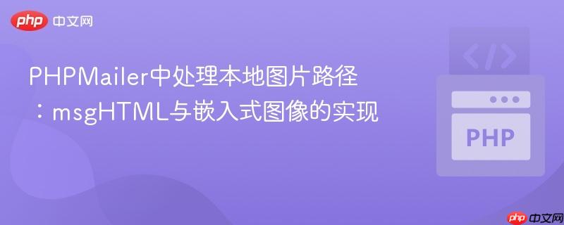 PHPMailer中处理本地图片路径：msgHTML与嵌入式图像的实现
