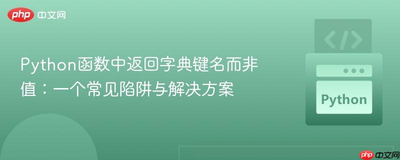 Python函数中返回字典键名而非值：一个常见陷阱与解决方案