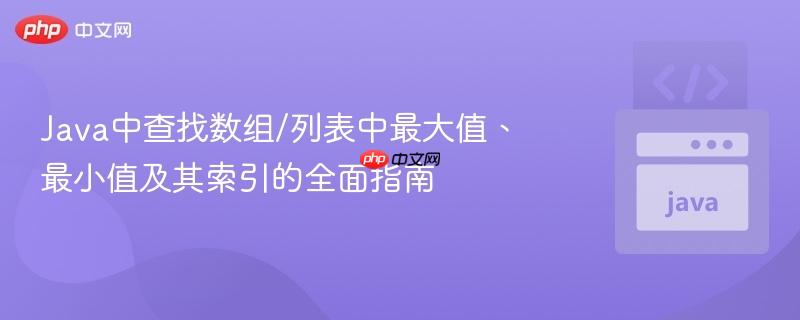 Java中查找数组/列表中最大值、最小值及其索引的全面指南