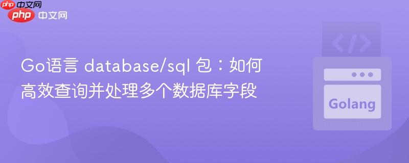 Go語言 database/sql 包：如何高效查詢并處理多個(gè)數(shù)據(jù)庫字段

