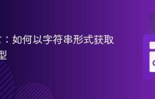Go语言：如何以字符串形式获取变量类型