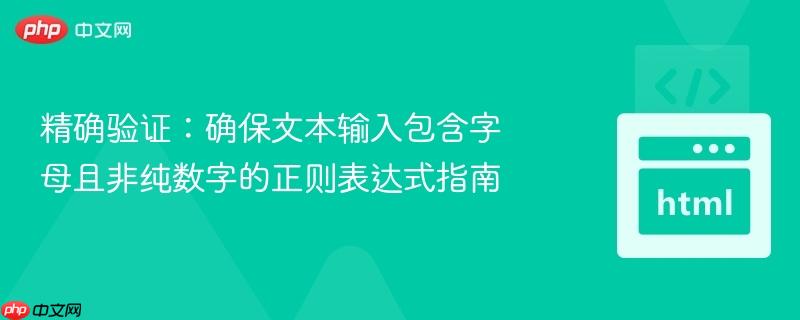 精确验证:确保文本输入包含字母且非纯数字的正则表达式指南