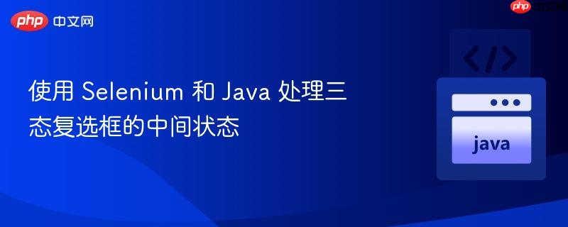 使用 selenium 和 java 处理三态复选框的中间状态