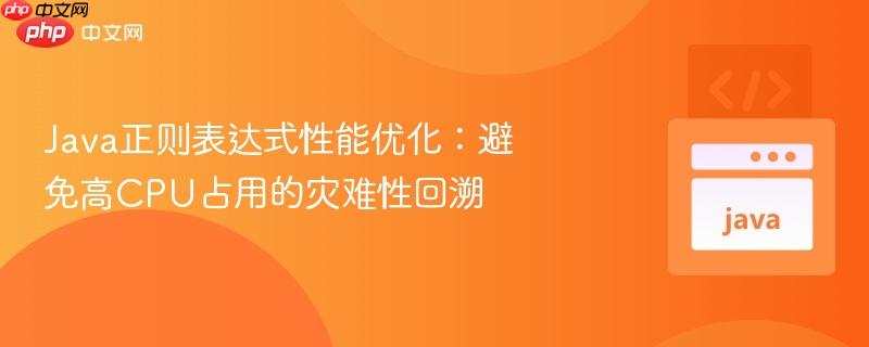 Java正则表达式性能优化：避免高CPU占用的灾难性回溯