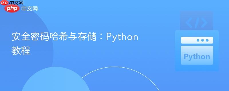 安全密码哈希与存储:python教程