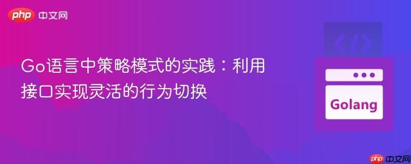 Go语言中策略模式的实践:利用接口实现灵活的行为切换