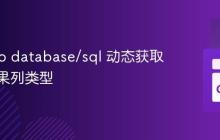 使用 Go database/sql 动态获取查询结果列类型