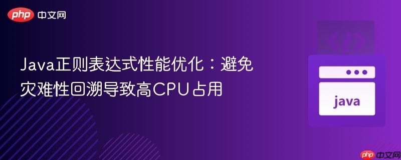 Java正则表达式性能优化：避免灾难性回溯导致高CPU占用
