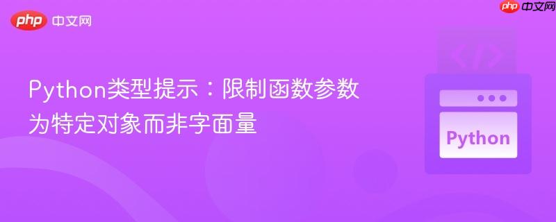 python类型提示：限制函数参数为特定对象而非字面量