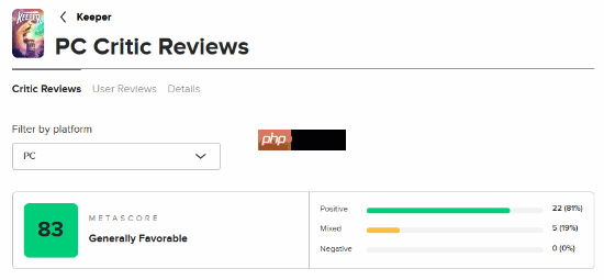 《脑航员》制作组新游《Keeper》M站78分！宛如艺术品 但流程短