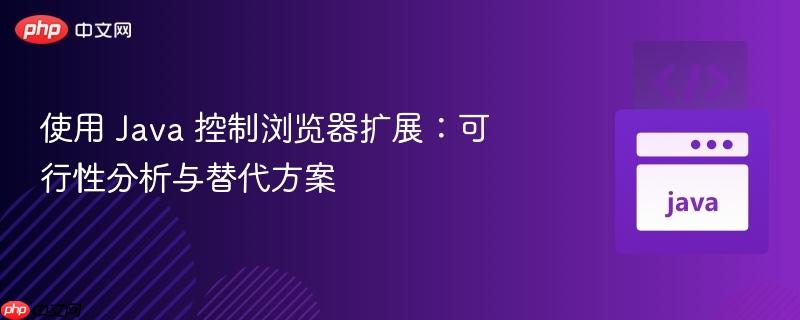 使用 java 控制浏览器扩展：可行性分析与替代方案