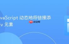 使用 JavaScript 动态地将链接添加到 Div 元素