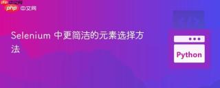 Selenium 中更简洁的元素选择方法
